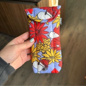 Baggu x Peanuts Floral Snoopy Puffy Glasses Case NWOT